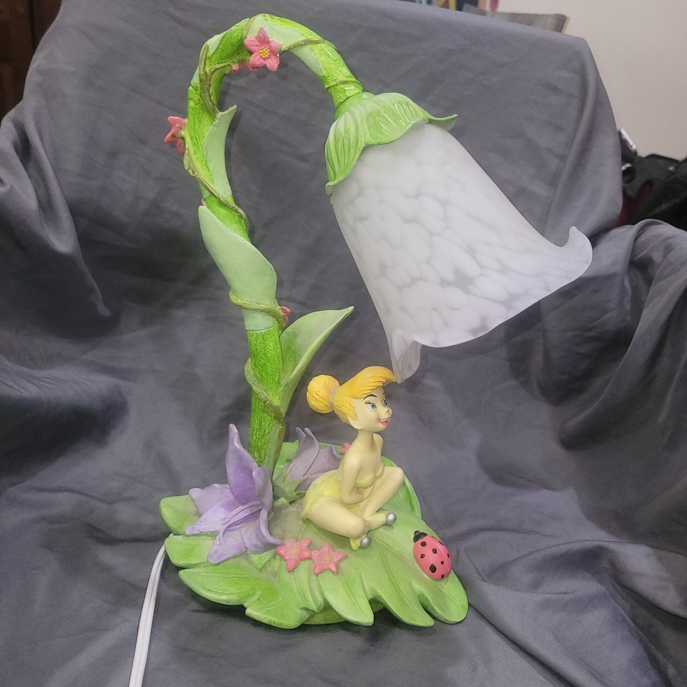 Disney Hampton Bay Tinker Bell Purple Tulip Flower Table Lamp with Wings
